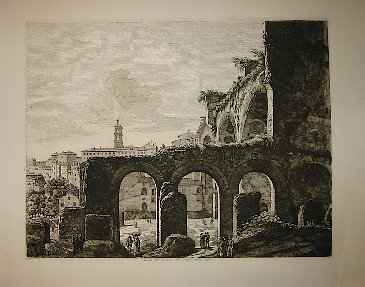 Rossini Luigi (1790-1875) Avanzi del Portico del Tempio della Pace 1821 Roma 